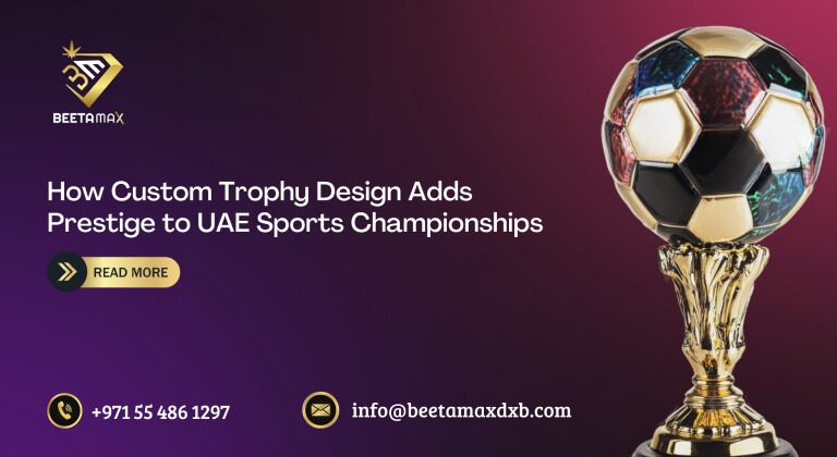 Custom trophy design for UAE sports championships by a trophy supplier in Dubai