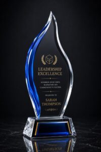 Flame-Shaped Crystal Trophy