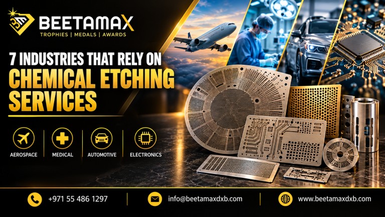 BEETAMAX chemical etching banner featuring aerospace, medical, automotive, and electronics industries.